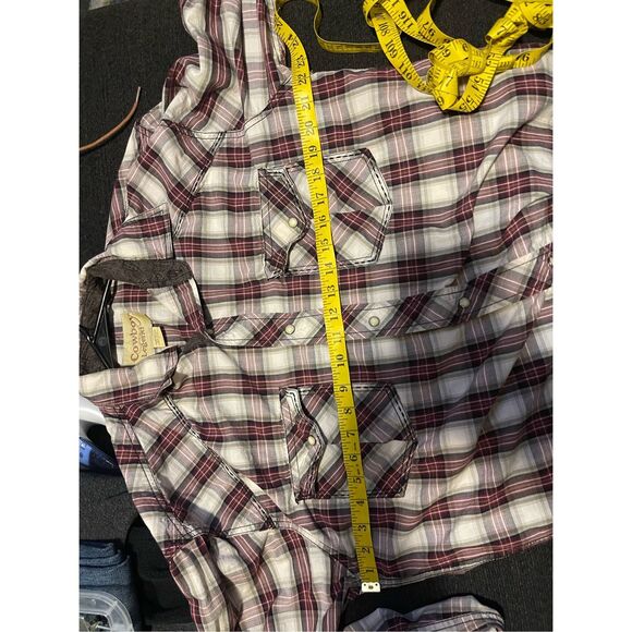 Cowboy Legend Mens Snap Plaid Long Sleeve Cotton Pocket Button Up Shirt Large - Picture 9 of 10